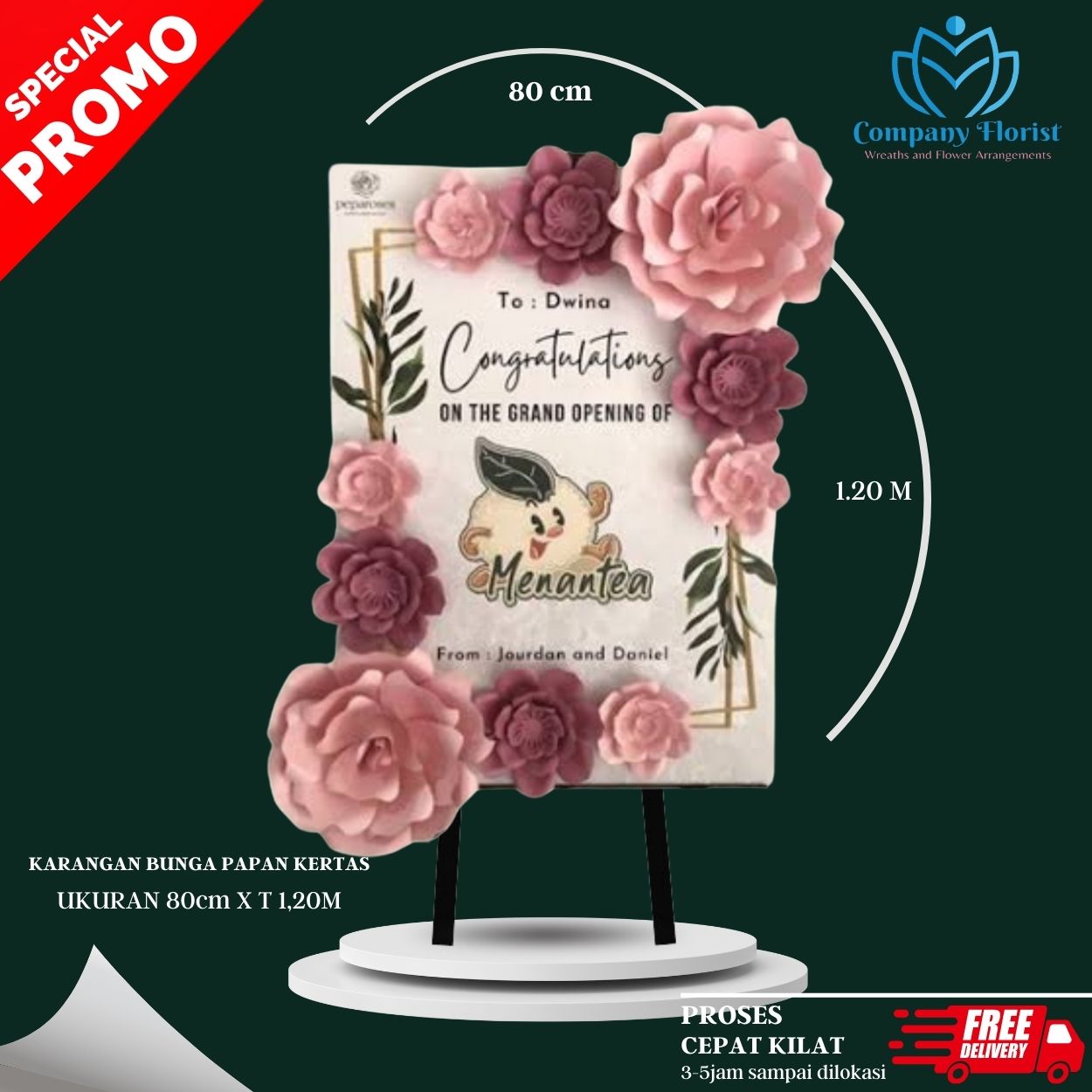 Papan Bunga Kertas Same Day Jabodetabek – Company Florist